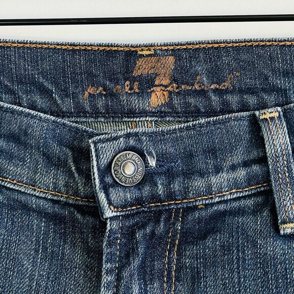 Seven For All Mankind 7FAMK Kate Rainbow Point Straight Leg Jeans Womens 30 - Picture 9 of 11